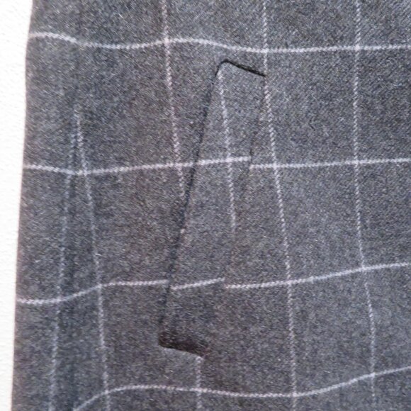 J.Crew Wool Blend Gray Plaid Wrap Skirt with Pockets Bow - Picture 5 of 8